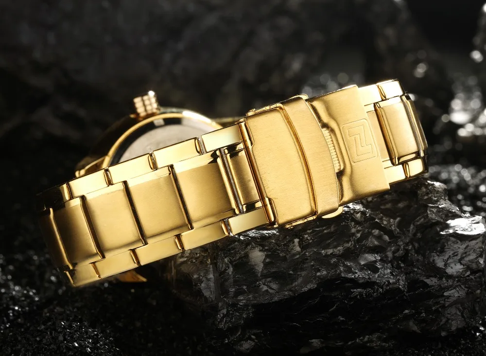 NAVIFORCE новые модные мужские золотые часы люксовый бренд кварцевые часы из нержавеющей водонепроницаемой даты недели дисплей модное платье часы