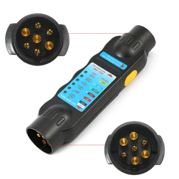 

7 pin Trailer Tug Socket Connection Pin Plug 12V Tester Tools Light Wiring Circuit Unit Universal Diagnostic Tool