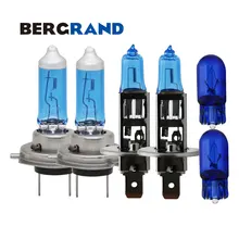 Lluz 12 v H1 55 Вт галогенная лампа H7 55 Вт Туман фара 4300 К ксенон высокое ближнего света супер белый T10 Габаритные огни лампы для автомобилей CITROEN C3