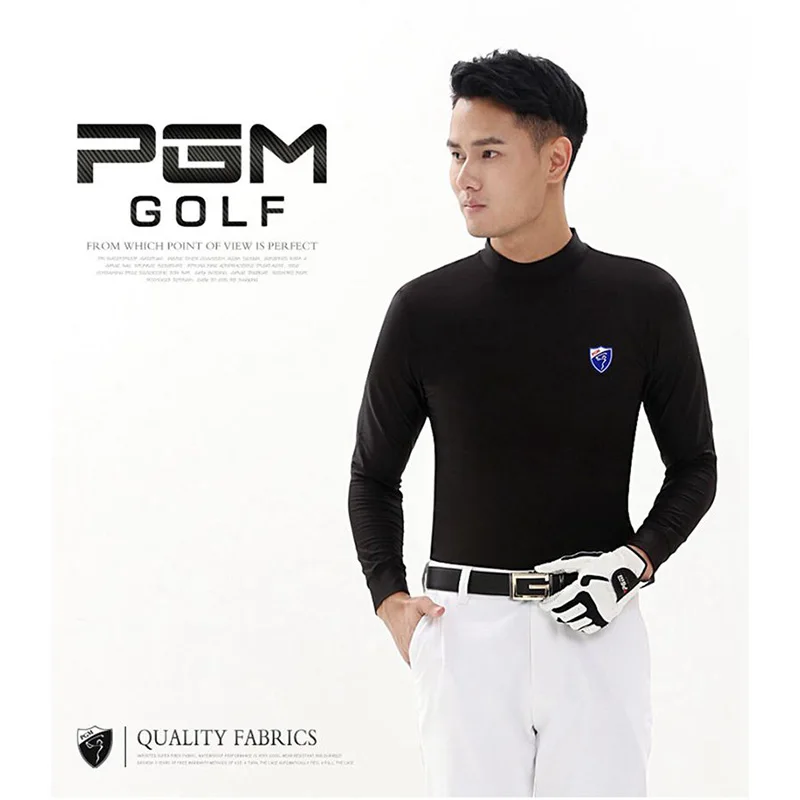 PGM Long-sleeved Nylon T-shirt golf Men's Shirt Clothing Keep warm Clothes Autumn Winter White Black Gray  (1)