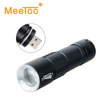 

Portable USB LED Flashlight Handy Rechargeable LED Torch Light Mini USB LED Lanterna 3 Modes Zoomable Torch for Camping Hunting