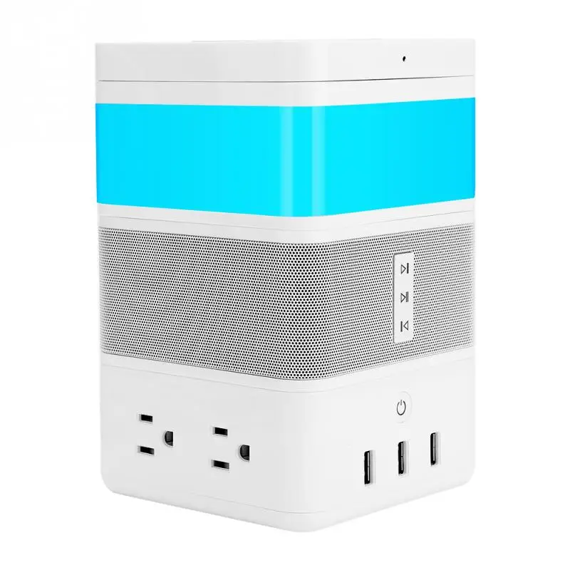 

VBESTLIFE Portable Multi-function 4 in 1 Music Speaker USB Power Socket LED Light Bluetooth Speaker Wireless Charging Speaker