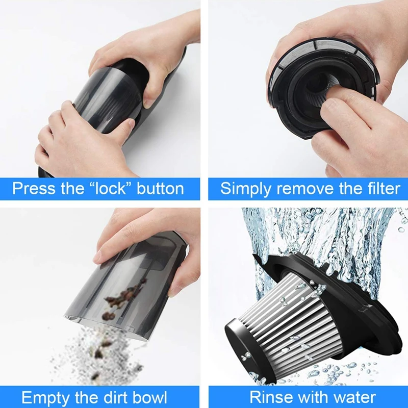 Handheld Vacuum Cleaner Cordless,7Kpa Rechargeable Hand Vac Cordless Car Vacuum Cleaner Lightweight Portable Vacuum Wet Dry Fo