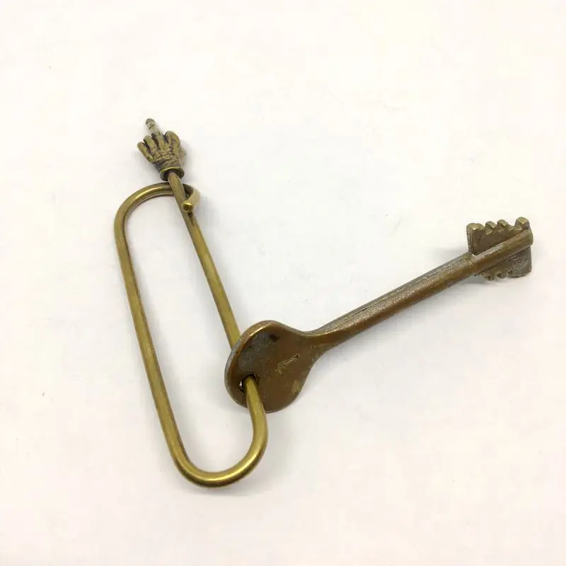 

Multifunction Outdoor Tools EDC Creative Personality Key Chain Brass Middle Finger Keyring