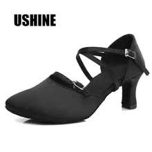 Стиль каблук 7 см/5 см латинских Танго, латина Обувь для танцев; женские босоножки; Zapatos De Baile Latino Mujer TY-C10