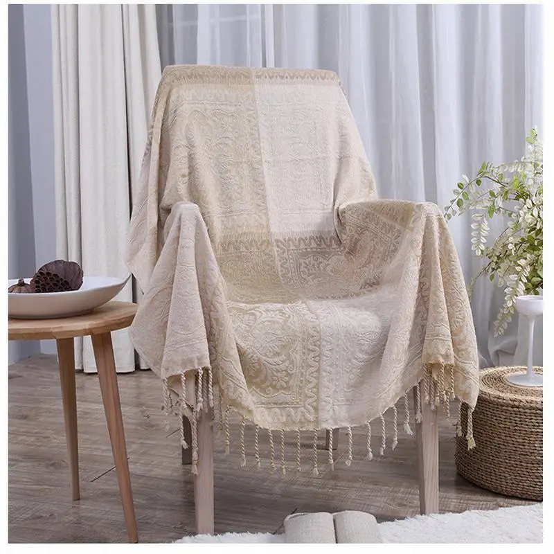 

Bohemian Ice Cream Thicken Cotton Chenille Knitted Decorative Sofa Beds Blankets Thread Blanket Soft Vintage Home Decor Tapestry