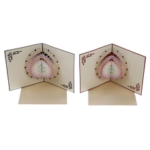 13*15,5 см 3D ручной работы торт ко дню рождения всплывающие лазерные вырезы винтажные приглашения на заказ с конвертом события/вечерние принадлежности