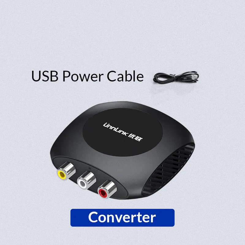 Unnlink RCA/AV в HDMI адаптер конвертер композитный CVBS в HDMI конвертер с аудио 720P 1080P NTSC/PAL для старой приставки DVD - Цвет: Converter