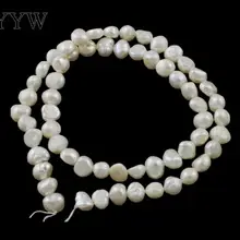 Высокое качество 5-6 мм Бусы из натурального пресноводного жемчуга белый барочный Жемчуг Свободные бусины для DIY ожерелье браслет Изготовление ювелирных изделий