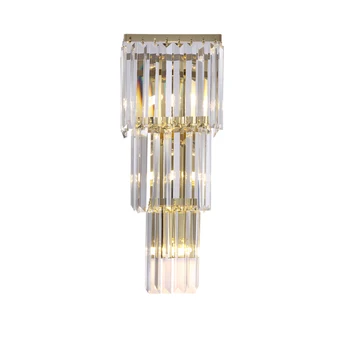 

Hotel lobby wall lamp Crystal Hotel hotel floor background wall lamp Wall lamp European Crystal Wall lamp