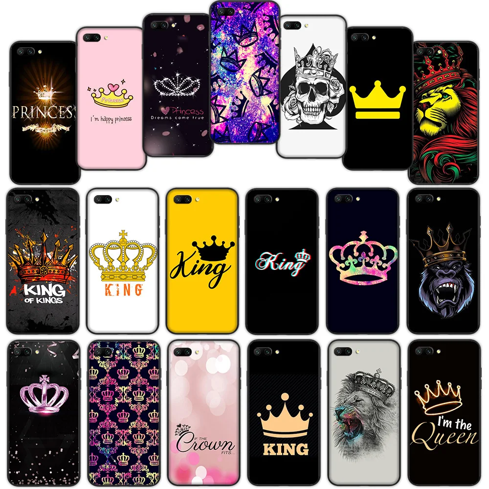

King Princess Crown Soft Cover Case for Huawei Honor 10 Note 10 9 Lite 8X 7A 3GB Pro Y6 Y7 Y9 Prime Nova 3