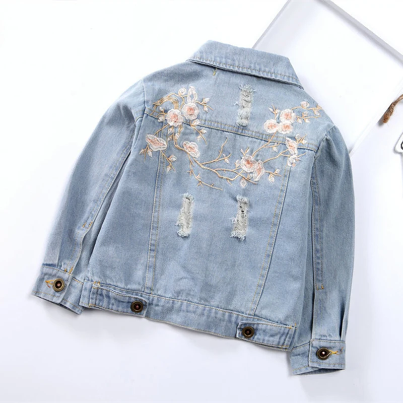 DIMUSI/детские джинсовые куртки для девочек; пальто с цветочной ...