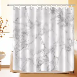 Скандинавская мраморная текстура занавеска для душа черно-белая полосатая Водонепроницаемая моющаяся полиэфирная ткань для декора ванной