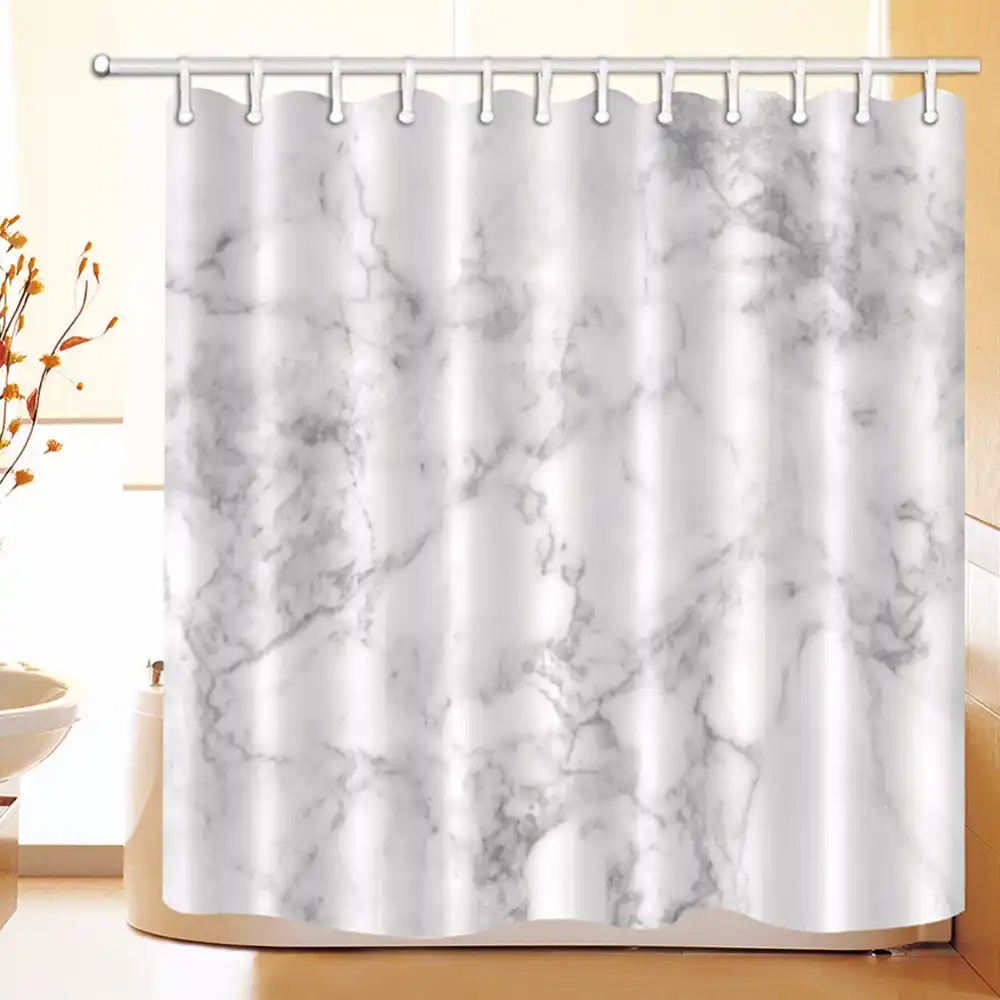 Nordic Marble Texture Shower Curtain Black White Striped Bathroom Waterproof Washable Polyester Fabric For Nature Bathtub Decor Shower Curtains Aliexpress