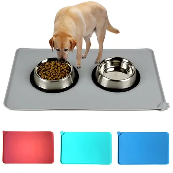 

Waterproof anti-skid pet placemat Creative dog cat feeder mat Easy to clean dish bowl food water deed placemat