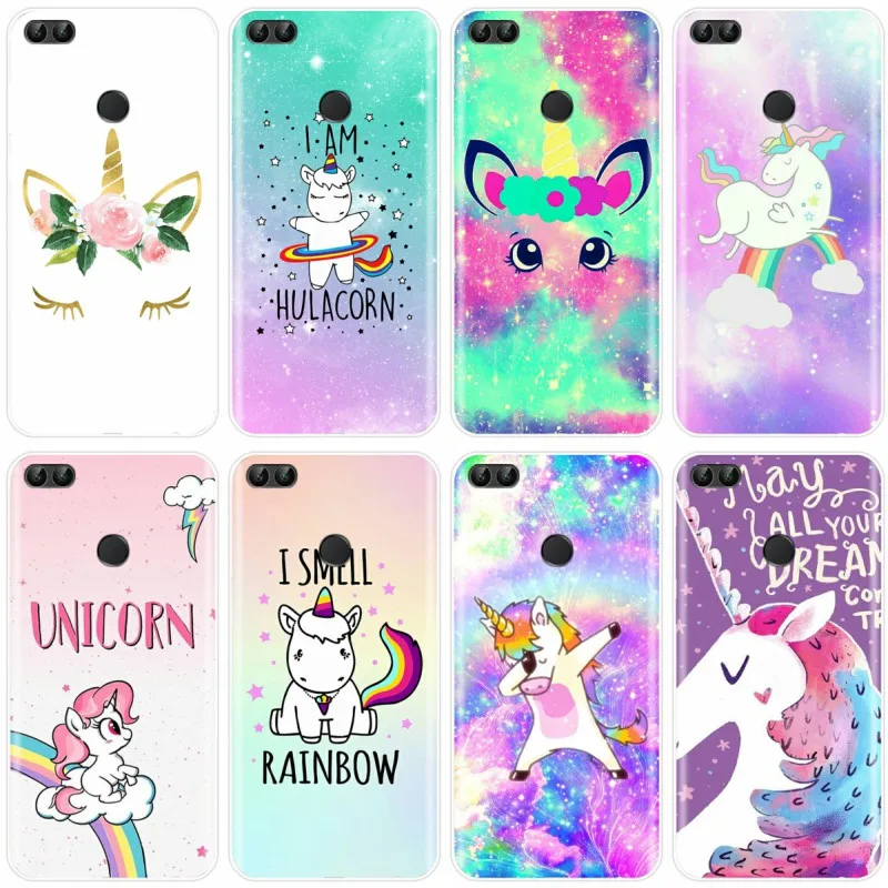 Мягкий Силиконовый ТПУ чехол для телефона My little Rainbow unicorn Huawei P9 P10 P20 PLUS P30 PRO P8 lite P