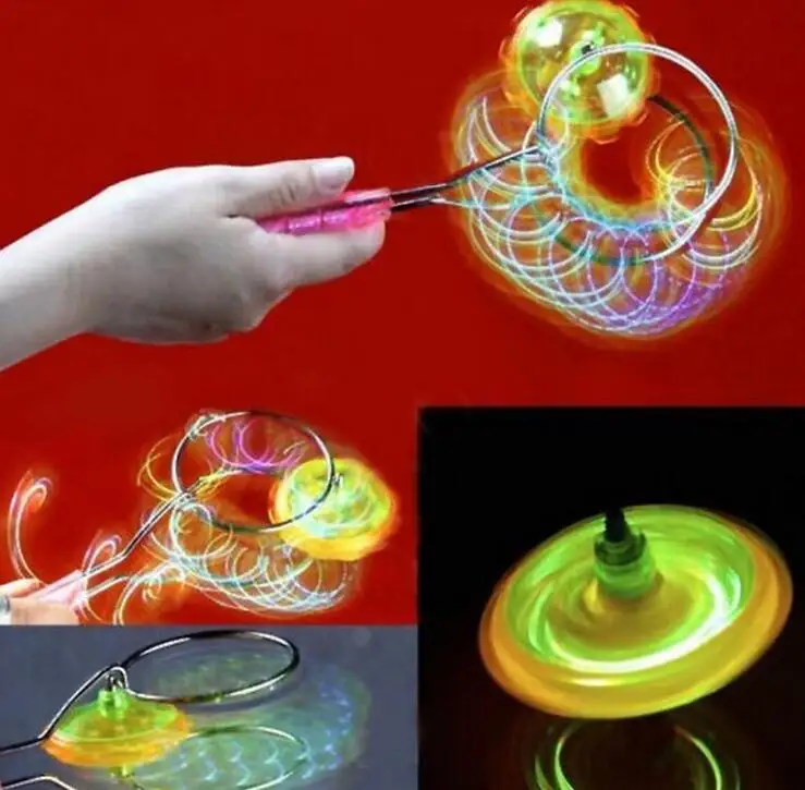 Magic rolled by gyro light emitting gyro hand spinning top