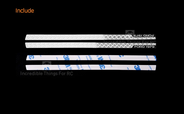 Side skirt stainless steel metal welcome decoration board For 1/10 Rc Crawler Car Traxxas Ford Bronco