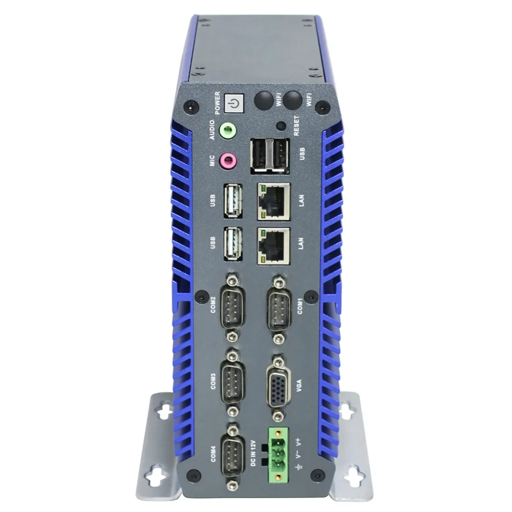 Промышленные Mini PC Синий ITX корпус Intel Core i5 7200u 2 Lan Turbo Boost 3,1 ГГц Barebone Linux мини-ПК поддержка 9-36 В широкий напряжения
