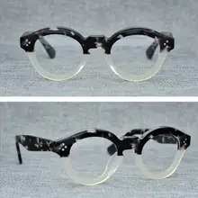 LKK винтажные очки против близорукости в оправе, традиционная Толстая оправа, ручная заклепка, круглые очки для мужчин и женщин, оправа для очков