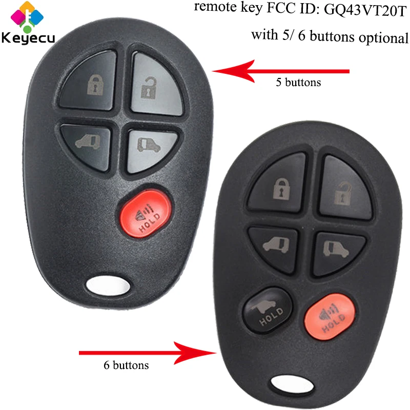 KEYECU Replacement Remote Control Car Key 4 1/ 5/ 5 1/ 6 Buttons FOB ...