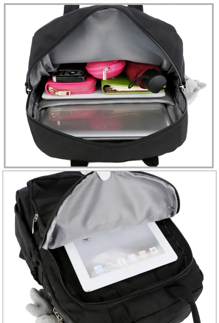 2021 Fashion Woman Backpack Waterproof Nylon Soft Handle Solid Multi-pocket Travel Zipper Mochila Feminina Sac A Dos School Bags