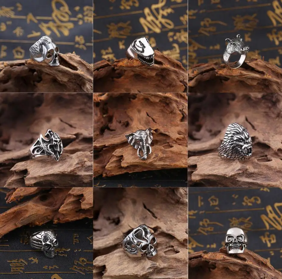 

Fashion Domineering Personality Skeleton Ring Unisex Stainless Steel Skeleton Ring Creative Simple Ring
