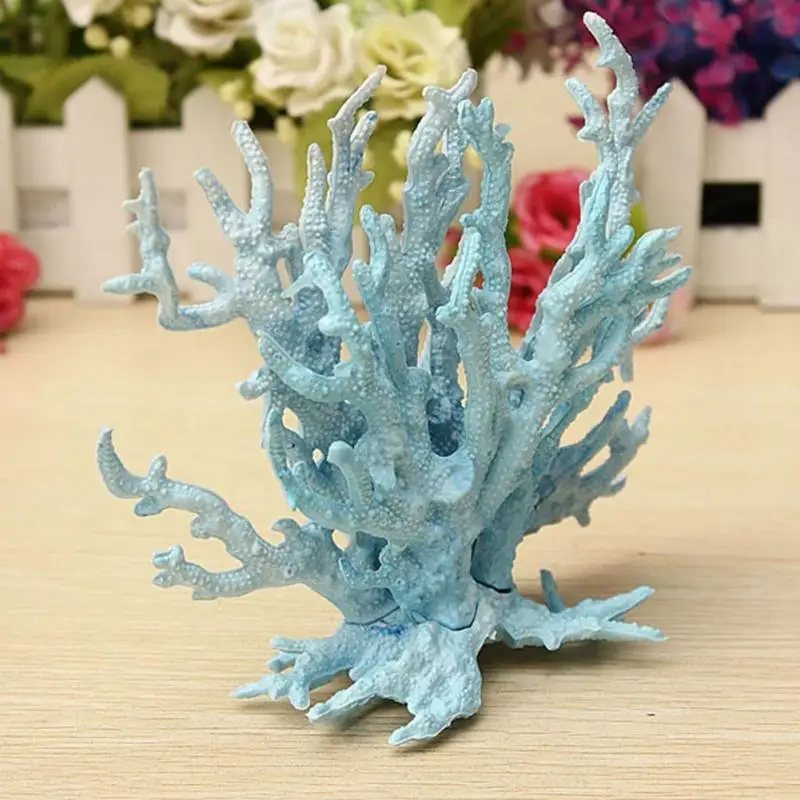 

New High Quality Fish Tank Aquarium Artificial Plastic Coral Home Decor Fish Tank Aquarium Light Blue Coral Decoration #21