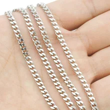 ATGO Free shipping 40 70cm to choose 3mm wide Chain Necklace 316L Stainless Steel Necklace Men