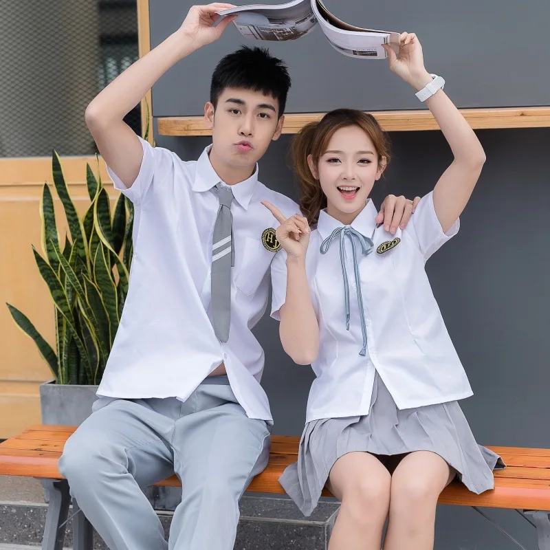 Students School Uniforms Boy Girls Junior High School Costumes Short