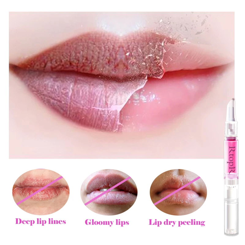 RtopR Cherry Blossom Lip Serum Reduce Lip Fine Lines Essence Lip Mask Dry Crack Peeling Repair Lip Moisturizing Beauty Care 3ml