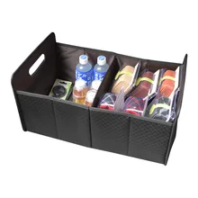 Folding Car Trunk Storage Bag Leather Stowing Tidying Bag Organizer Storage Box Container auto trunk receptacle bag new car multi pocket organizer black trunk toy food folding storage truck cargo container bag box auto accessory stowing tidying
