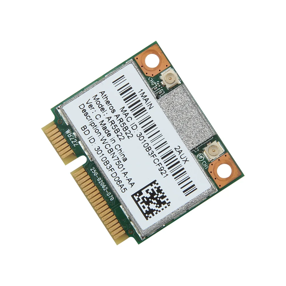 Двухдиапазонный 300 Мбит/с Wi-Fi AR5B22 беспроводной 802.11bgn Половина мини PCI-E WLAN 2,4G/5 ГГц Wi-Fi+ Bluetooth 4,0 COMBO Lan сетевая карта