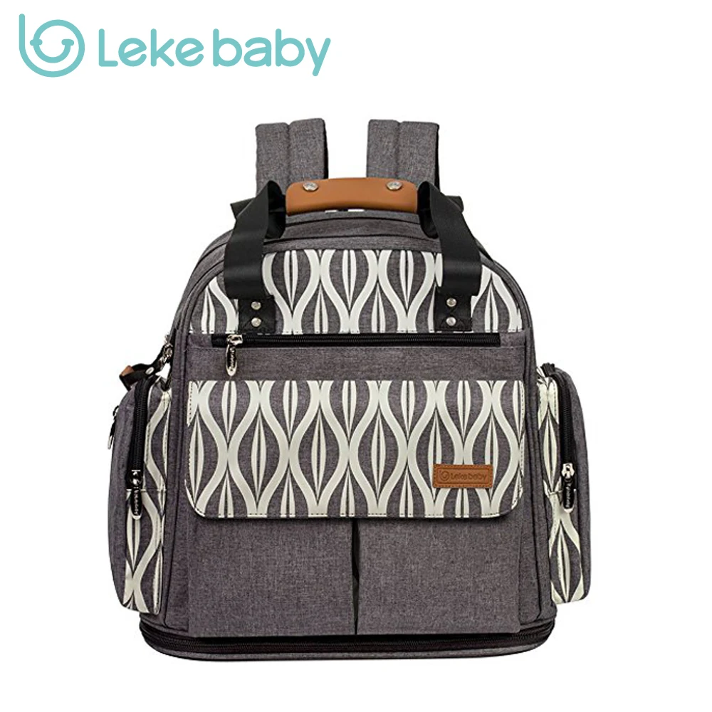 Lekebaby Diaper Bag Expandable Backpack Tote Messenger Bag for Mom and