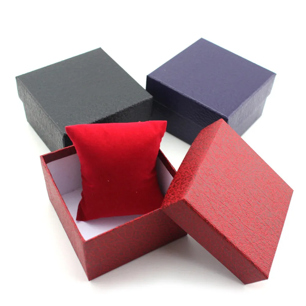 

Dropship Xiniu Square Watch Box Gift Lichee Pattern Durable Present Watch Boxes and Packaging For Bangle Jewelry horloge #BL5