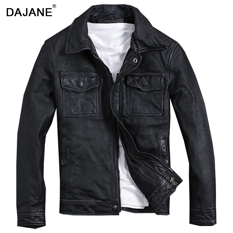 

DAJANE cow leather Besides restoring ancient ways old leather jacket garment genuine leather jacket men