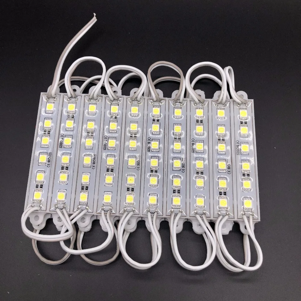 20pcs/lot 5050 6 LED Module lighting DC12V Waterproof led modules,White / Warm white / Red