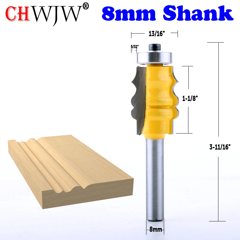 CHWJW 1 шт. 8 мм хвостовик 1-1/" Рамка для картин формовочная фреза для обрезки дерева фреза для резчик по дереву электроинструменты