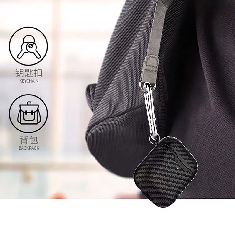 For airpods case New with Wireless Charging Case headphones case Box cover Carbon Fibre texture design case For airpods 1 and 2