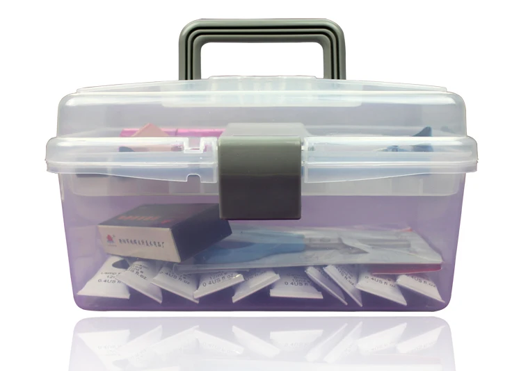 1 шт., Прозрачный Прямоугольный стационарный набор, коробка, кисточка, ручка, контейнер, чехол для инструментов, пластиковые украшения для инструментов, пустая коробка для хранения, ACT014