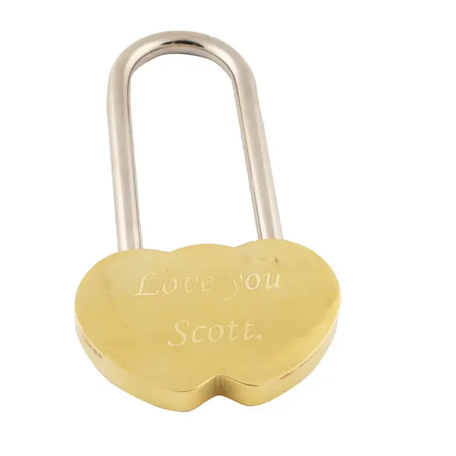 Personalized Engraved Mini Double Heart Love Lock Padlock For Wish Lock