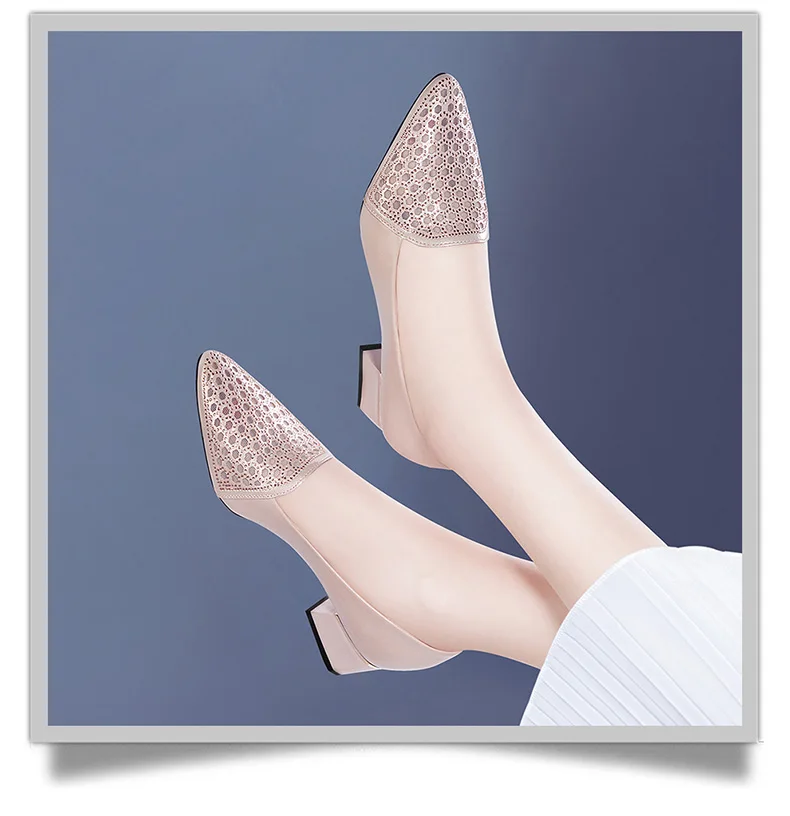 Guciheaven/Новинка 2018 г. летние женские Модные туфли-лодочки с острым носком дышащая/удобная обувь на высоком квадратном каблуке женская