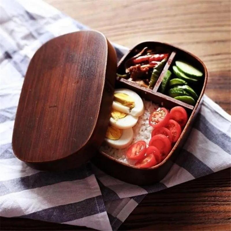 По-японски бэнто Коробки деревянная коробочка для обедов ручной работы из натурального дерева столовые приборы для суши чаша для еды, контейнер