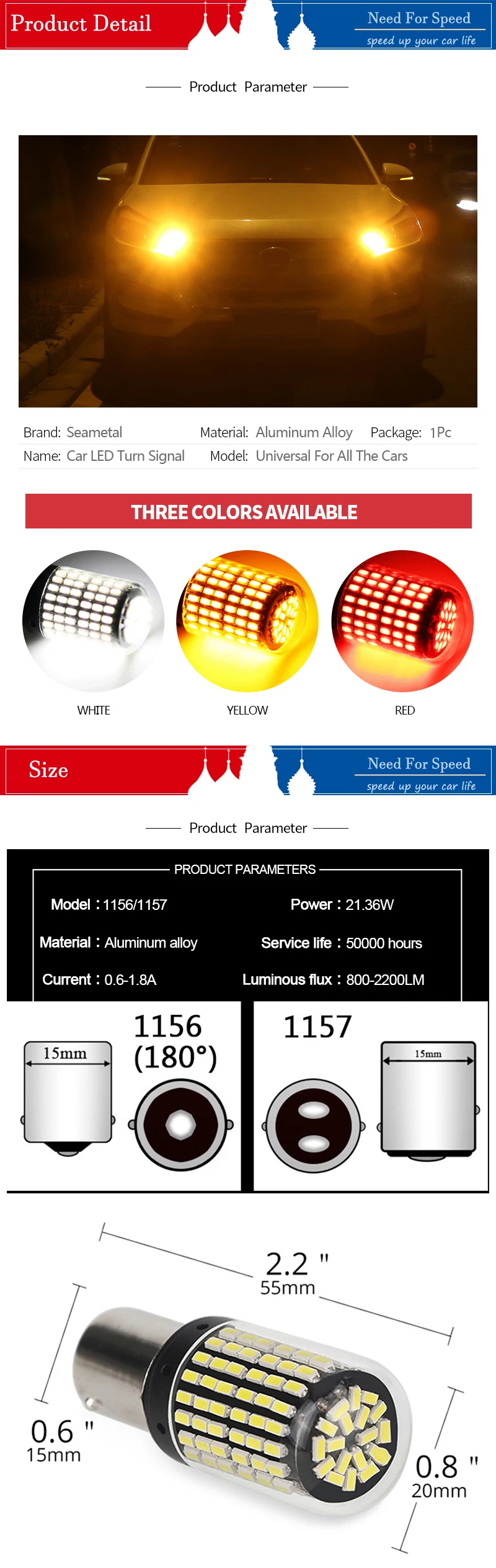 12V 21 Вт Автомобильный светодиодный 3014 144SMD Светодиодный лампочки Canbus без ошибки BA15S 1156 BA15D 1157 фонарь стоп-сигнала для поворотов светильник Авто Предупреждение лампы