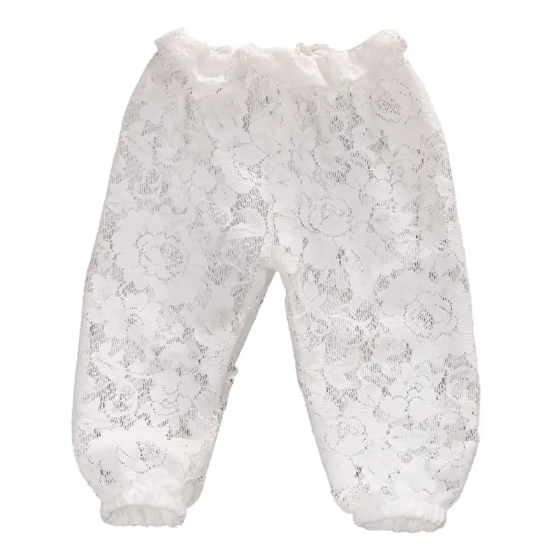 Летняя одежда для маленьких девочек кружевные штаны длинная одежда для отдыха для девочек летние черно-белые брюки для детей от 0 до 24 месяцев, США - Цвет: Белый