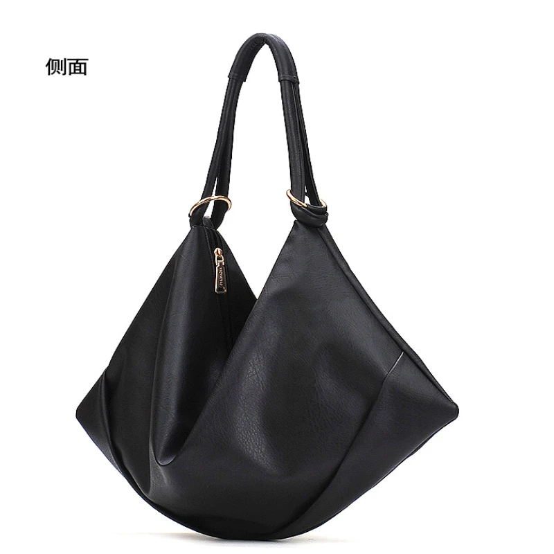 

Personalized PU leather handbag shoulder female wild minimalist retro big bag big bag with elegant ladies fashion handbags