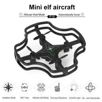

F15 mini small four-axis automatic hover no head mode RC aircraft children model aircraft unmanned aerial vehicles - Dark green