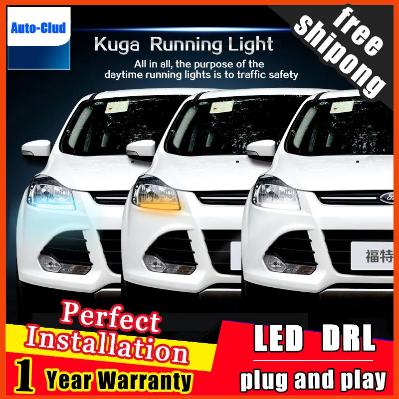

Car Styling LED Fog Lamp for Ford Kuga DRL 2013-2015 Escape COB Signal DRL Running Light Fog Light Parking 2 function