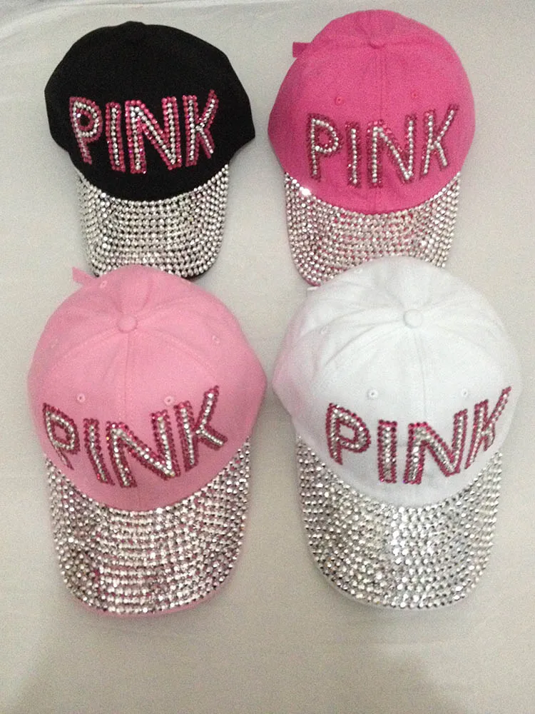 Prix pour 2016 New Retail Diamond Point lettres roses coton denim rose caps femmes casquette de baseball strass cap filles Hat strass impression Prix pour 2016 New Retail Diamond Point lettres roses coton denim rose caps femmes casquette de baseball strass cap filles Hat strass impression