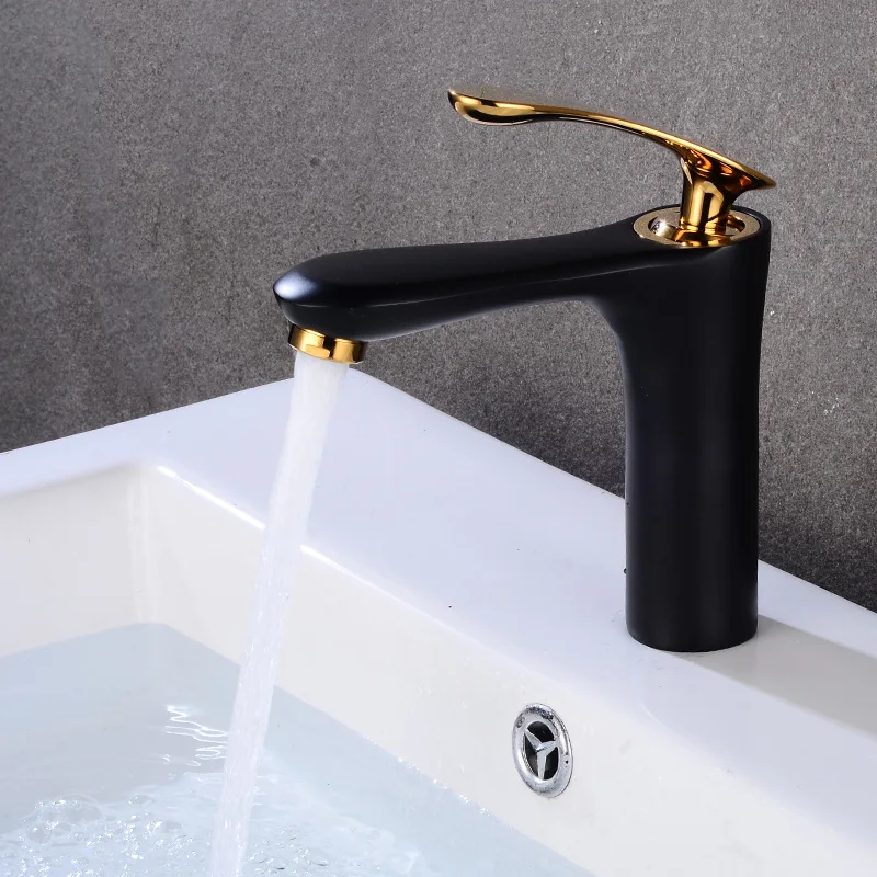 black basin faucet